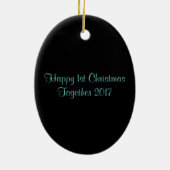 可愛いすごい第1回クリスマス一緒オーナメント セラミックオーナメント (裏面)