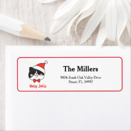 可愛いすてきクリスマスサンタキャットアドレス ラベル