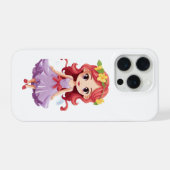 可愛いちびフェアリープリンセス紫のドレス iPhone 15 iPhoneケース (裏面横)