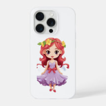 可愛いちびフェアリープリンセス紫のドレス iPhone 15