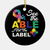 可愛いとは言えない自閉症に対する認識を知る セラミックオーナメント (正面)