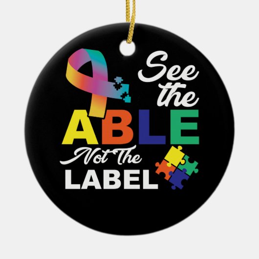 可愛いとは言えない自閉症に対する認識を知る セラミックオーナメント (正面)