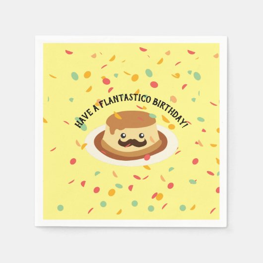 可愛いとフおもしろいランタスティコ誕生日フラン スタンダードカクテルナプキン (正面)