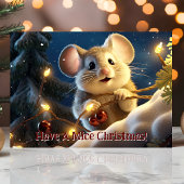 可愛いねずみのクリスマス シーズンカード