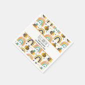 可愛いのまわりにと虹のパターン赤ちゃんシャワーN スタンダードカクテルナプキン (角)