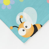 可愛いのまわりにカラフルと花柄 フリースブランケット (角)