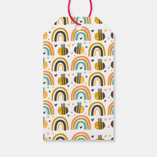 可愛いのまわりにパターン誕生日ありがとう ギフトタグ (裏面)