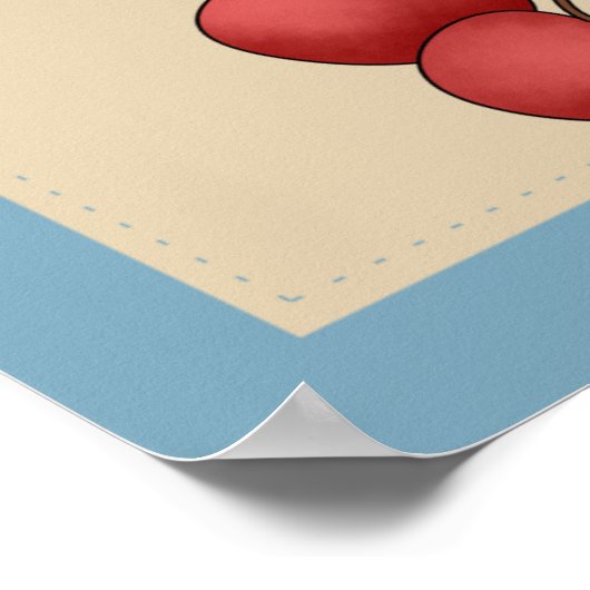 可愛いのまわりに パーソナライズされた ポスター (角)