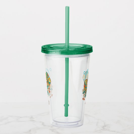 可愛いふわふわの牡羊座 アクリルタンブラー (右)