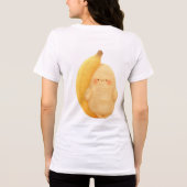 可愛いふわふわバナナの精とバラ色のほっぺたの女性用 トライブレンドTシャツ (裏面)