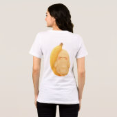 可愛いふわふわバナナの精とバラ色のほっぺたの女性用 トライブレンドTシャツ (裏面全面)