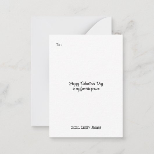 可愛いぶら下がったナマケモノおもしろいのキッズバレンタインデー ノートカード (裏面)