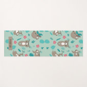 可愛いぶら下がったナマケモノパーソナライズされたの名前  ヨガマット (正面(横))