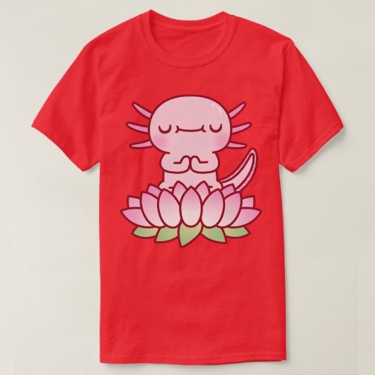 可愛いめい想アソロトルの蓮の花 Tシャツ (デザイン正面)