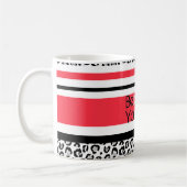 可愛いやる気を起こさせるトレンディー引用文「あなたよ！」ストライプ コーヒーマグカップ (左)