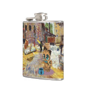 可愛いよくはしゃぐふわふわのかわいい子猫 フラスク (左)