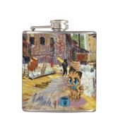 可愛いよくはしゃぐふわふわのかわいい子猫 フラスク (正面)