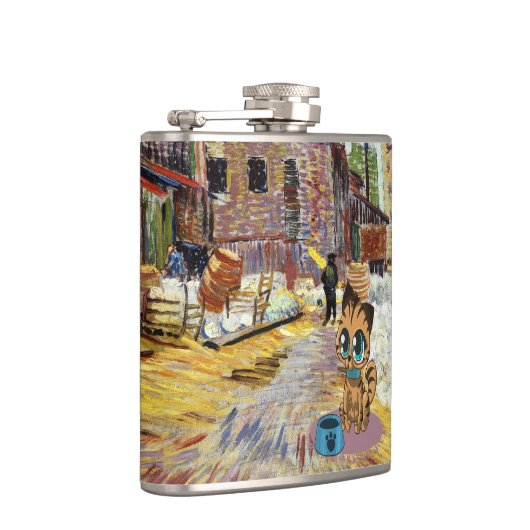 可愛いよくはしゃぐふわふわのかわいい子猫 フラスク (右)