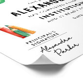 可愛いよくはしゃぐキッドカラフルグラッドデジタル証明書 ポスター (角)