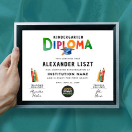 可愛いよくはしゃぐキッドカラフルグラッドデジタル証明書 ポスター