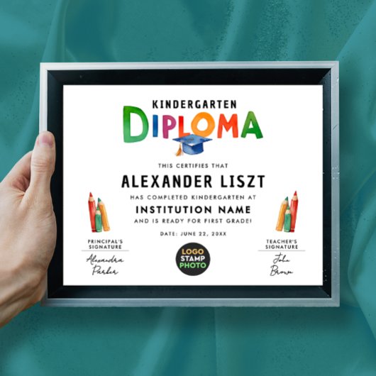 可愛いよくはしゃぐキッドカラフルグラッドデジタル証明書 ポスター