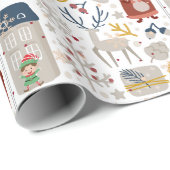 可愛いよくはしゃぐクお洒落リスマスアイコン ラッピングペーパー (ロールコーナー)