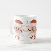 可愛いよくはしゃぐコーヒー漫画 コーヒーマグカップ (正面左)
