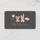 可愛いよくはしゃぐベビー座りサービス名刺 名刺 (正面)