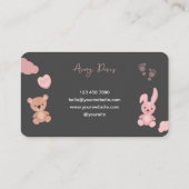 可愛いよくはしゃぐベビー座りサービス名刺 名刺 (裏面)