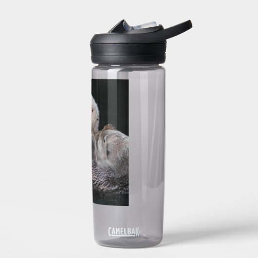 可愛いよくはしゃぐ海のカワウソ写真 ウォーターボトル (左面)