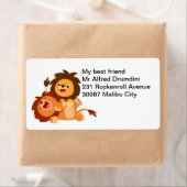 可愛いよくはしゃぐ漫画ライオンズ無料ラベル ラベル (インサイチュ)