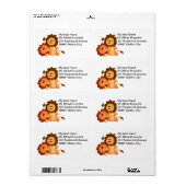 可愛いよくはしゃぐ漫画ライオンズ無料ラベル ラベル (フルシート)