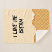 可愛いアイスおもしろいクリーム シェルパブランケット (正面(横))