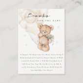 可愛いアイボリーグレークマ赤ちゃんシャワー用バルーン エンクロージャーカード (正面)