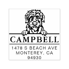 可愛いアイリッシュウルフハウンドカスタムドッグアドレススタンプ セルフインキングスタンプ