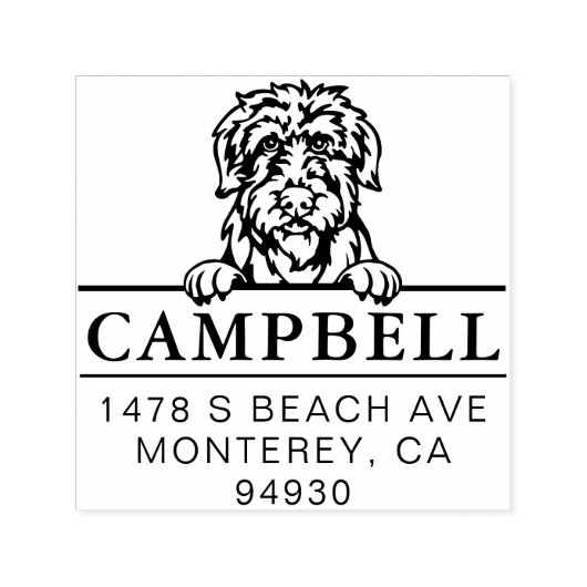 可愛いアイリッシュウルフハウンドカスタムドッグアドレススタンプ セルフインキングスタンプ (デザイン)