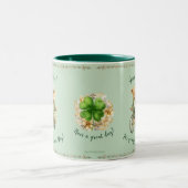 可愛いアイリッシュテディベアマグバイク素晴らし – 日 ツートーンマグカップ (中央)