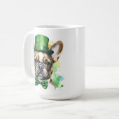 可愛いアイリッシュフランスの服のブルドッグ コーヒーマグカップ (正面左)