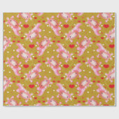 可愛いアキソロトル愛、ピンクハート、おもしろいギフト ラッピングペーパー (フラット)