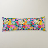 可愛いアクアイエローエレガントフローラル ボディピロー (裏面)