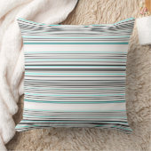 可愛いアクアグレイストライプ クッション (ブランケット)