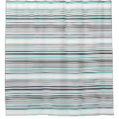 可愛いアクアグレイストライプ シャワーカーテン (正面)