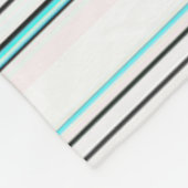 可愛いアクアグレイストライプ フリースブランケット (角)