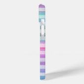 可愛いアクアパープルストライプソフト水彩柄 Case-Mate iPhoneケース (裏面 / 左)