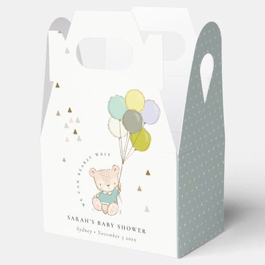 可愛いアクアビーリーウェイベアーベアーバルーンベイビーシャワー フェイバーボックス (オープン)