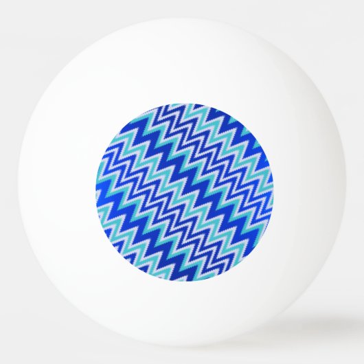 可愛いアクアブルーのジグストライプグウォレットケース 卓球ボール (正面)