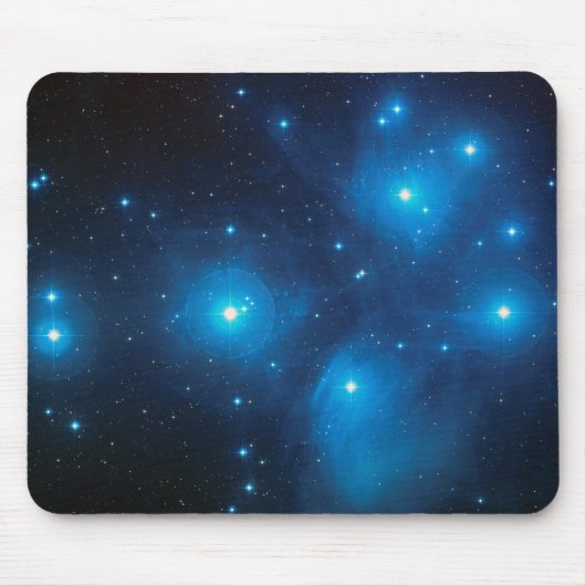 可愛いアクアブルーのプレアデス星団の星座 マウスパッド (正面)