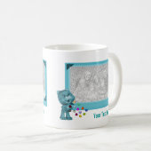 可愛いアクアベアとハートパーソナライズされた写真 コーヒーマグカップ (正面右)