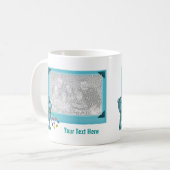 可愛いアクアベアとハートパーソナライズされた写真 コーヒーマグカップ (正面左)