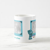 可愛いアクアベアとハートパーソナライズされた写真 コーヒーマグカップ (中央)